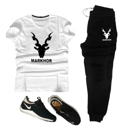 White & black markhor printed For Men & Boys